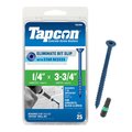 Tapcon Tapcon Concrete Screw, 1/4" Dia., Flat, 3 3/4 in L, Climaseal Coated, 25 PK 28390